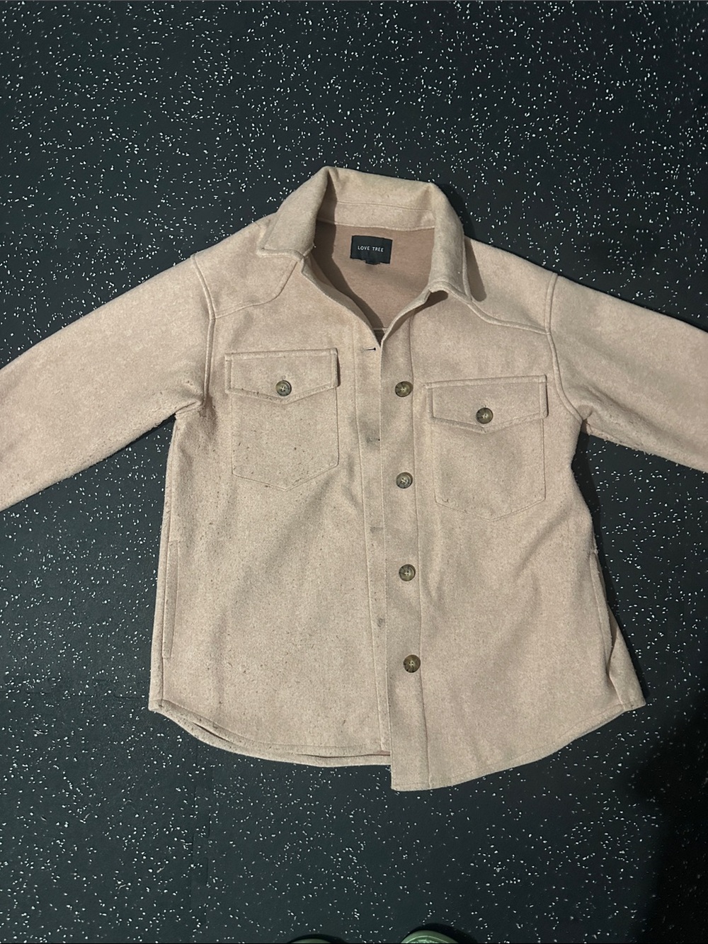 Love Tree womens Light pink Shacket with Chest Pockets